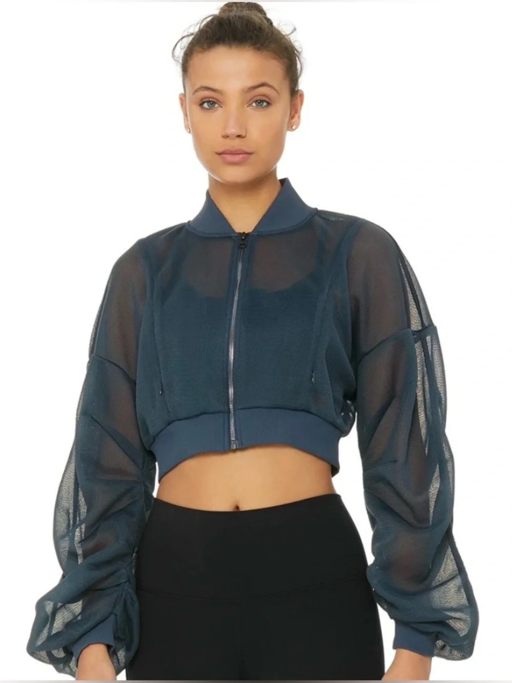 Crop Field Mesh Jacket Navy